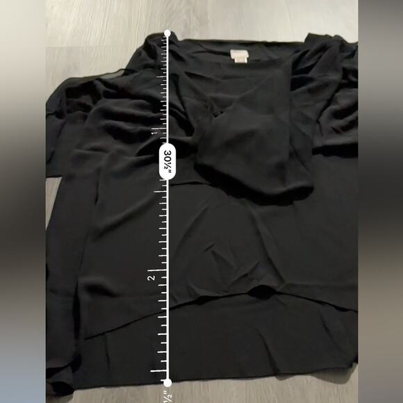 Chico's Black Double-Layer East West Flowy Top Size 3 (L) - Picture 9 of 9